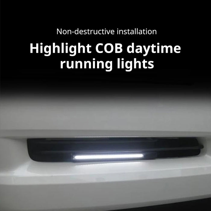 Ultra Thin Led Car Cob Drl Lights Superbright Low Consumption 12V Universal