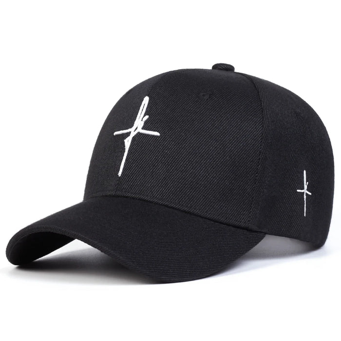 Embroidered Cross Baseball Cap Adjustable Sun Hat For Men & Women