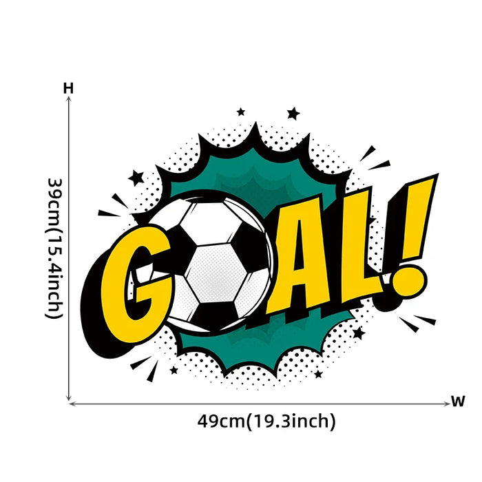 Goal Football Soccer Word Art Wall Stickers For Kids Room Decor