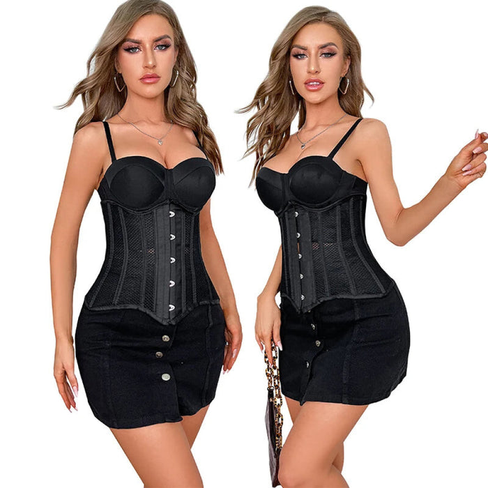 16 Steel Boned Mesh Underbust Corset For Women Hourglass Body Shaper