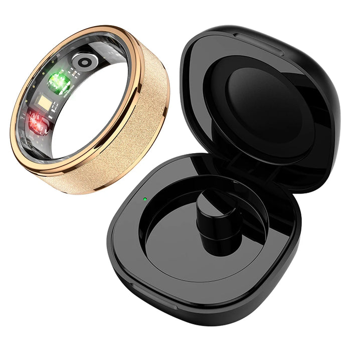 Unisex Smart Ring With Charging Case Health Monitor 5Atm Waterproof