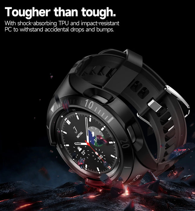 For Samsung Galaxy Watch 4 Classic 46Mm Adjustable Watch Band Rugged Grade Shockproof Uni-Body Design Case