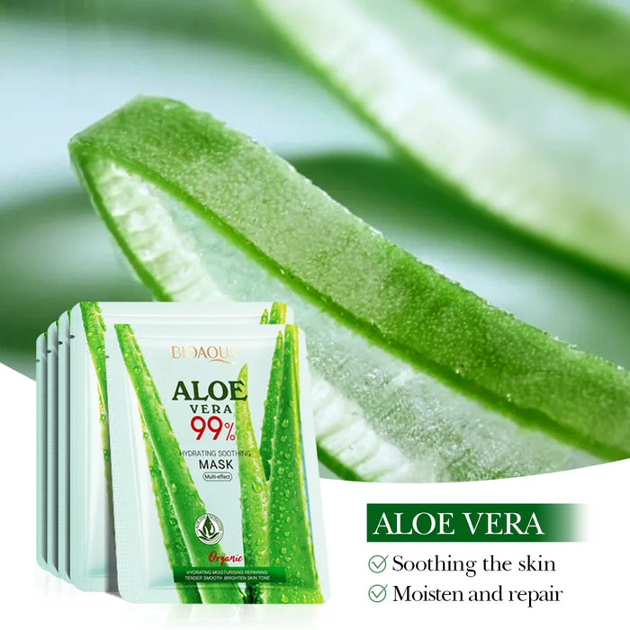 5 / 10 Piece Aloe Vera Moisturizing Facial Masks Soothing Brightening Firming