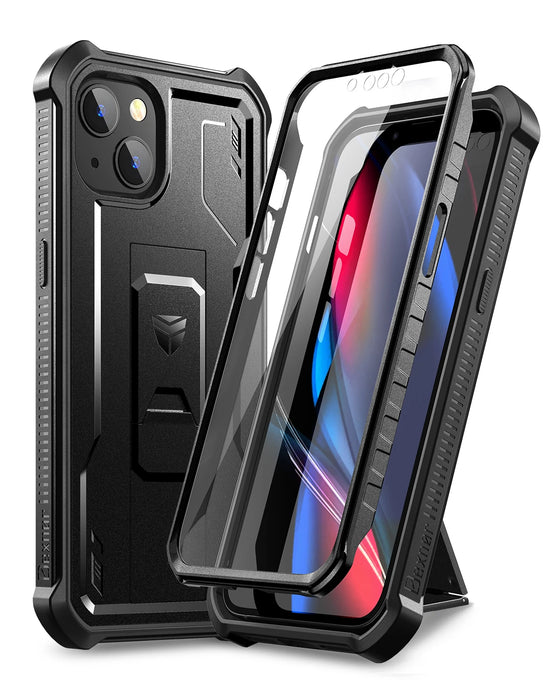 For Iphone 13 Mini Full Body Bumper Military Grade Armor Shockproof Shell Case Holder With Built-In Screen Protector