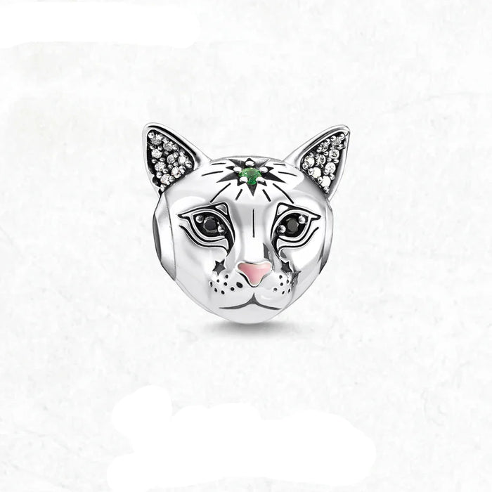 925 Sterling Silver Magical Cat Beads Diy Jewelry Accessory For Women