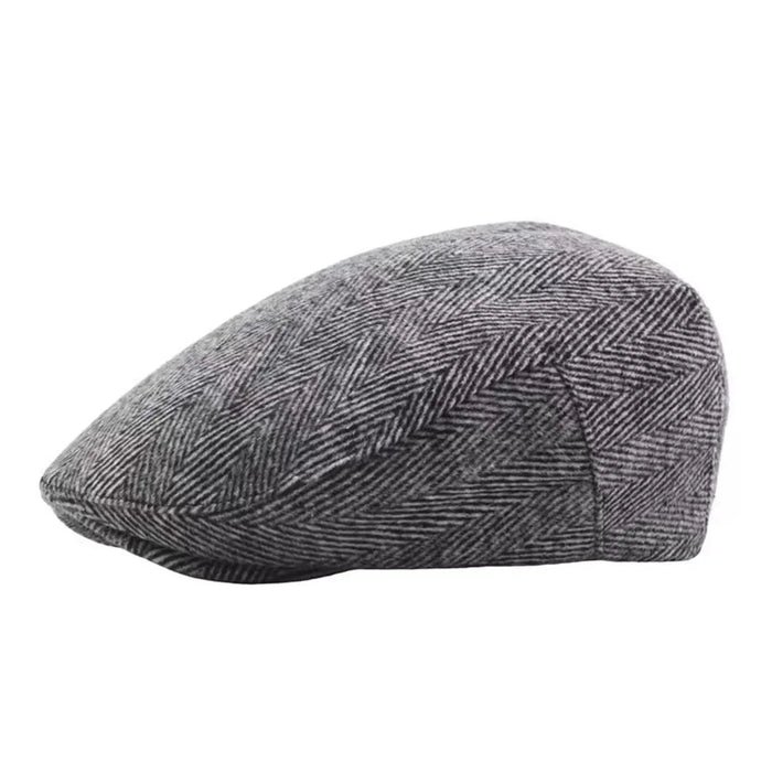 Coarse Grain Fluff Newsboy Cap For Men Autumn / Winter Herringbone Beret