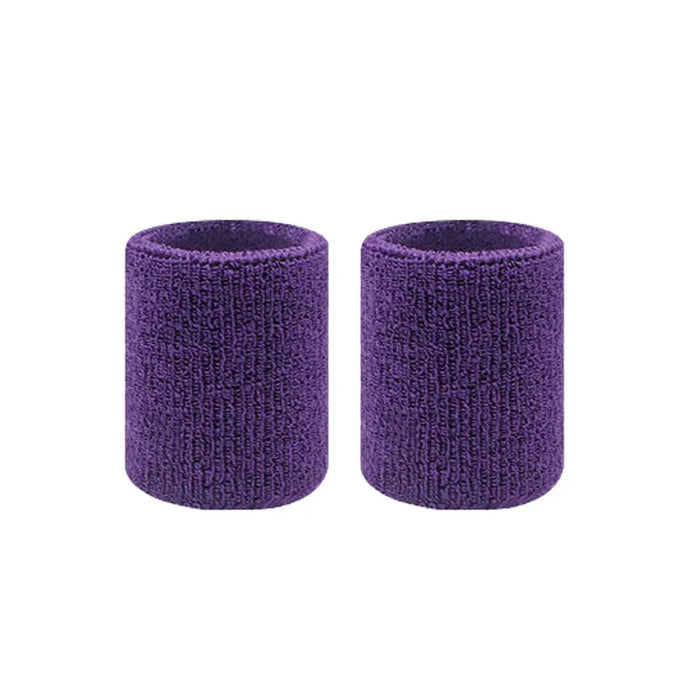 Pair of Sport Wristbands Cotton Sweatband For Tennis Basketball Running Gym