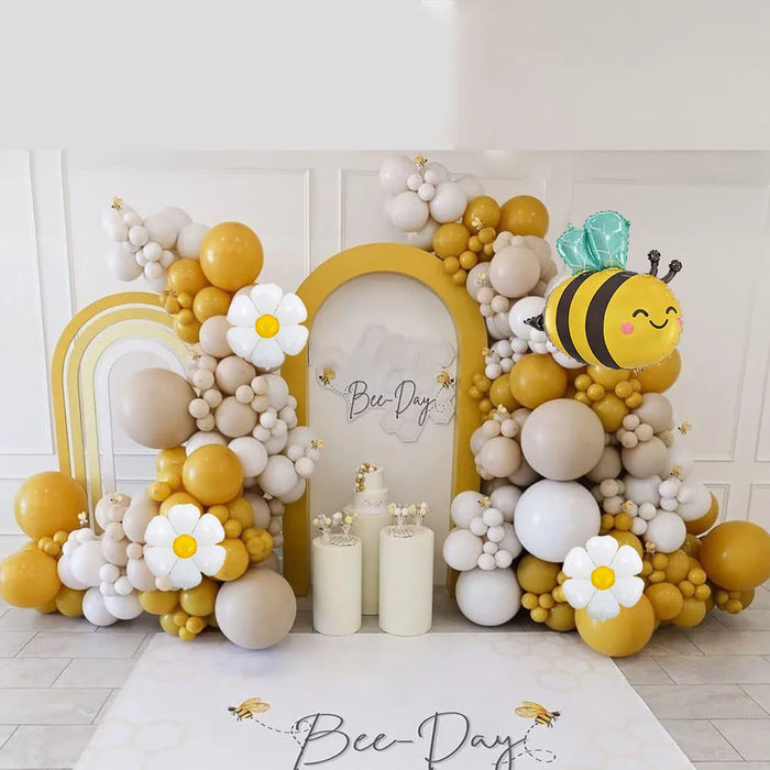 140Pcs Bee Themed Balloon Wreath Suitable For Birthday Party Decoration Summer Party Decoration Supplies