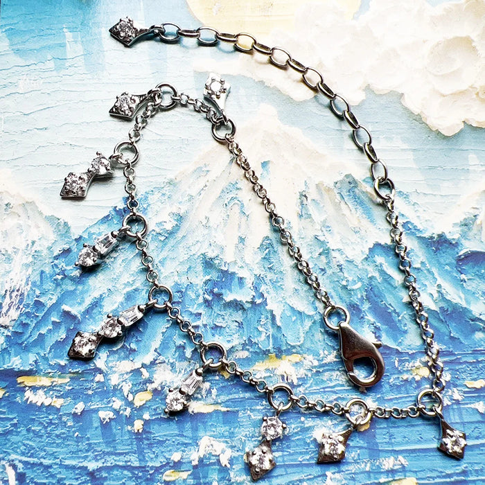 925 Sterling Silver Sun Rays Link Bracelet For Women Romantic Gift