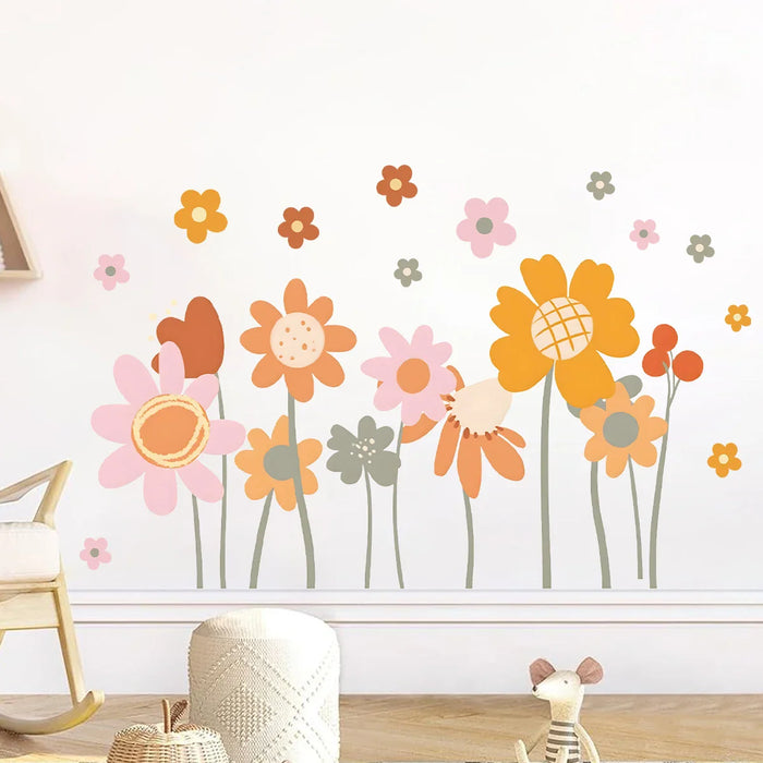 Adorable Flower Pattern Wall Stickers For Kids Room Decor