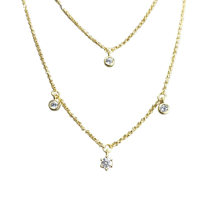 925 Sterling Silver Minimalist Double Chain Necklace Boho For Women