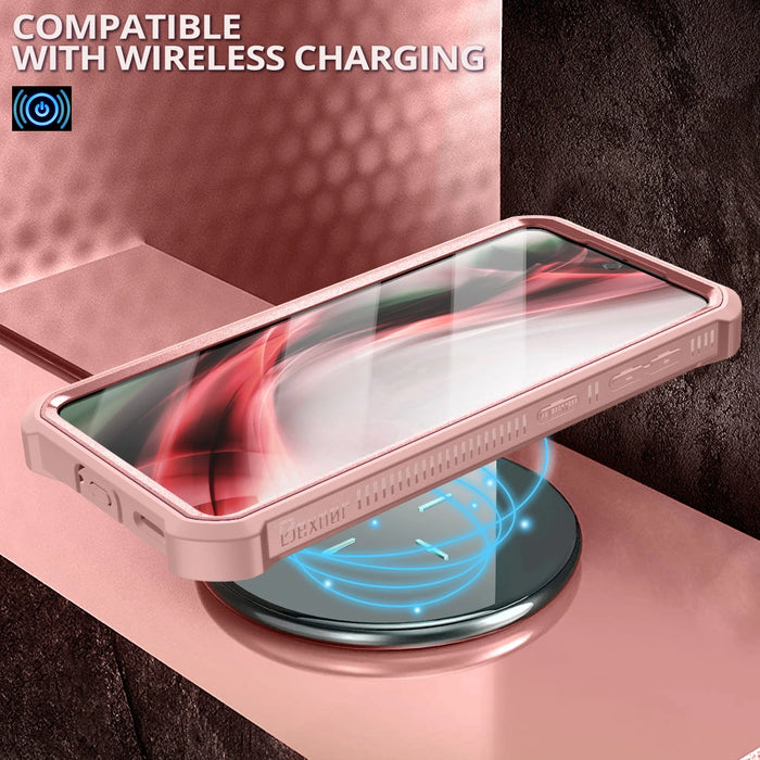 For Samsung Galaxy S21 360 Degree Protection Hard 2 In 1 Pc Tpu Shockproof Case With Built-In Screen Protector With Bracket