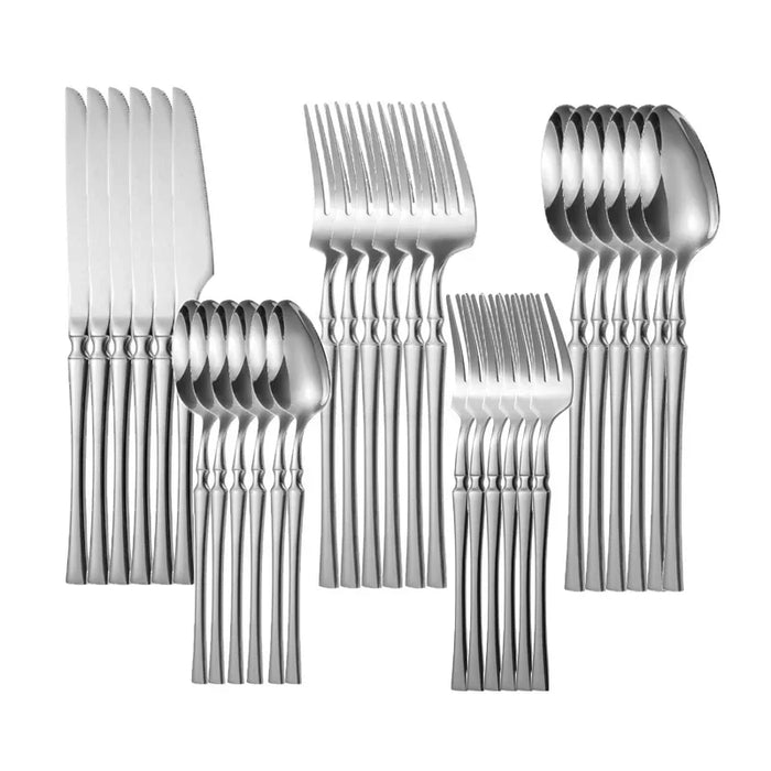 30 Piece Rust Resistant Flatware Set For Restaurants Parties Weddings