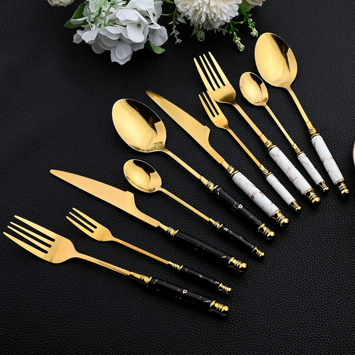 24 Piece Stainless Steel Cutlery Set For Western Kitchen Dining