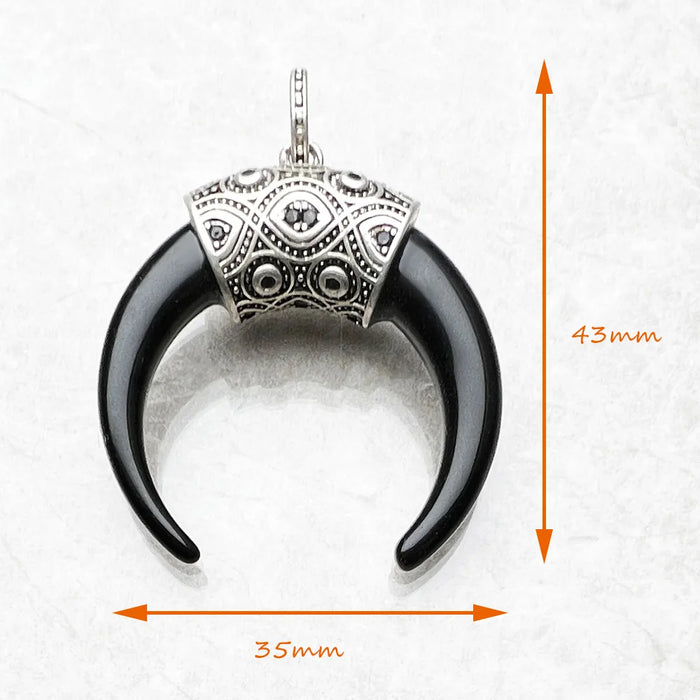 925 Sterling Silver Maori Tiger Tooth Pendant Ethnic Jewelry For Men & Women