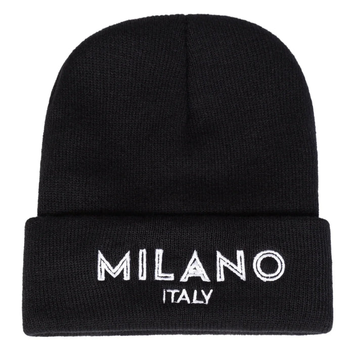 Stylish Unisex Embroidered Beanie Hat For Autumn / Winter Milano Italy