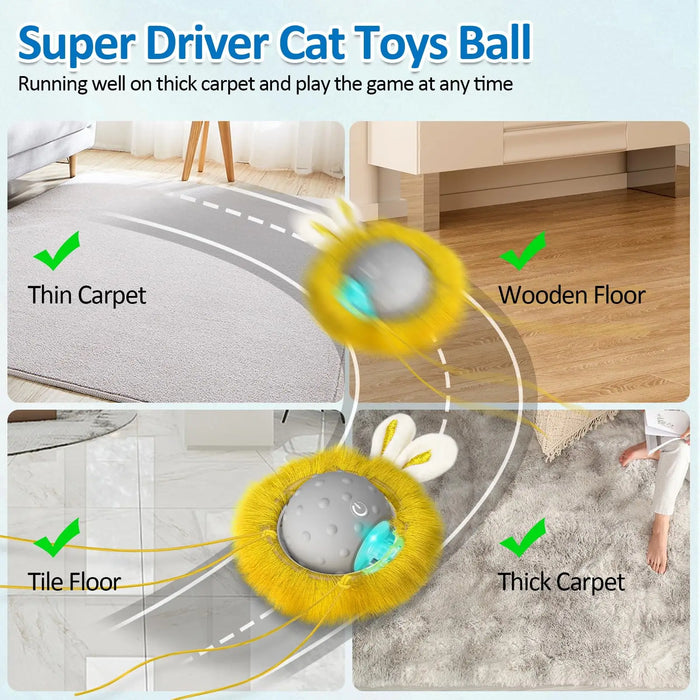 Interactive Cat Toy With Moving Ball And Light