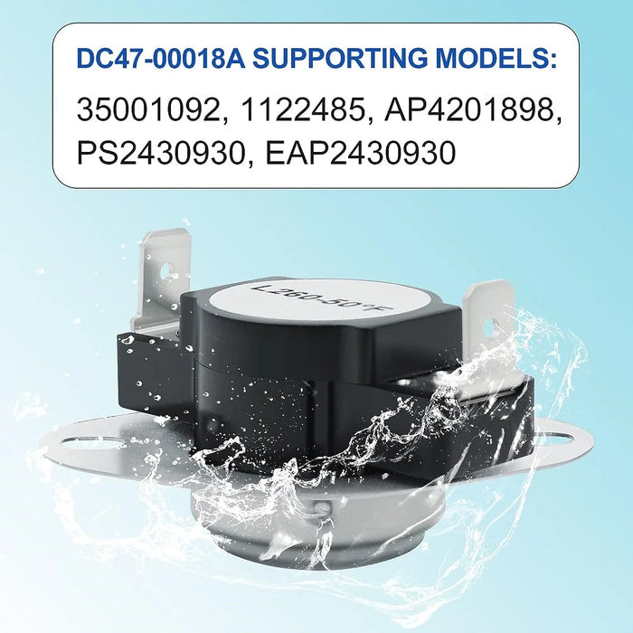 3 Pack Dc47-00018A Dryer High Limit Thermostat Compatible With Samsung & Kenmore 35001092 503497 Ap4201898 Ap6008682 Ps4205217