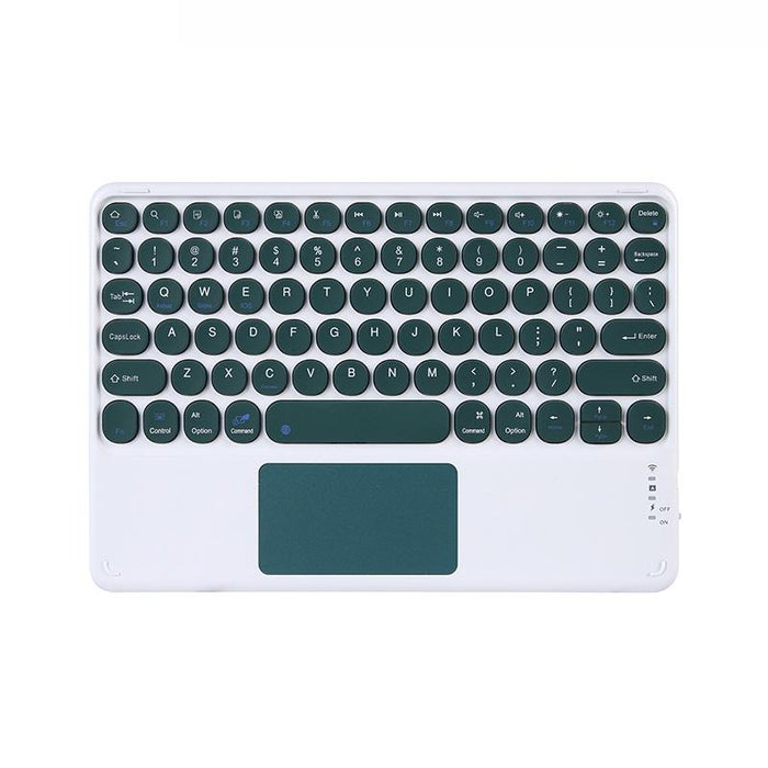 250C 10 Inch Universal Tablet Round Keycap Wireless Bluetooth Keyboard With Touch Panel
