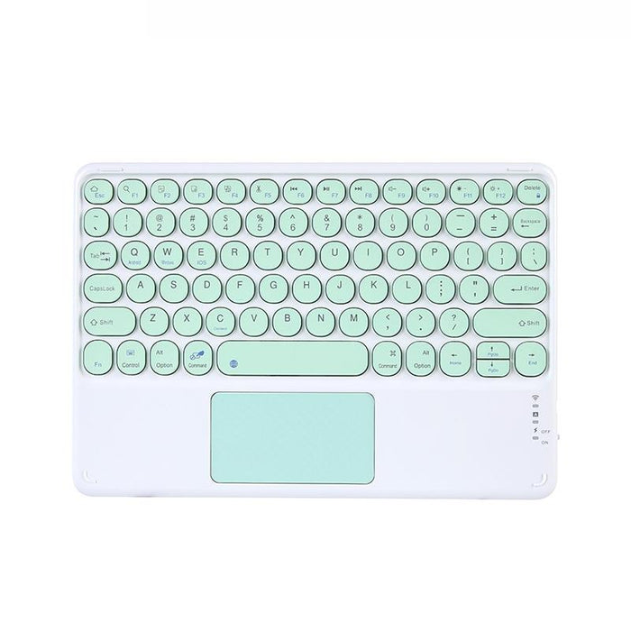 250C 10 Inch Universal Tablet Round Keycap Wireless Bluetooth Keyboard With Touch Panel