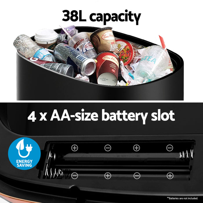 38L Motion Sensor Bin Rubbish Automatic Black