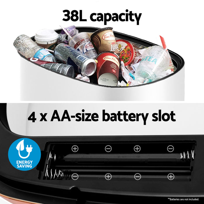 38L Motion Sensor Bin Rubbish Automatic White