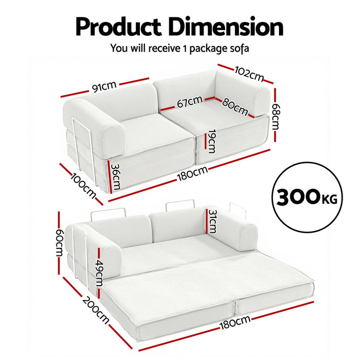 Convertible Folding Sofa Bed Beign