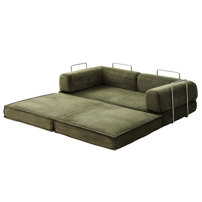 Convertible Folding Sofa Bed Green