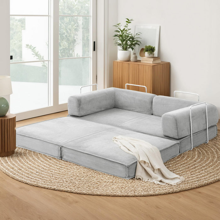 Convertible Folding Sofa Bed Grey