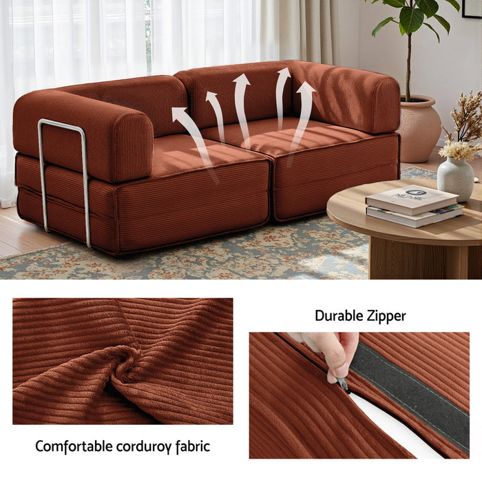 Convertible Folding Sofa Bed Orange