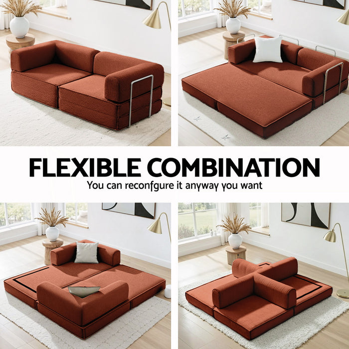 Convertible Folding Sofa Bed Orange