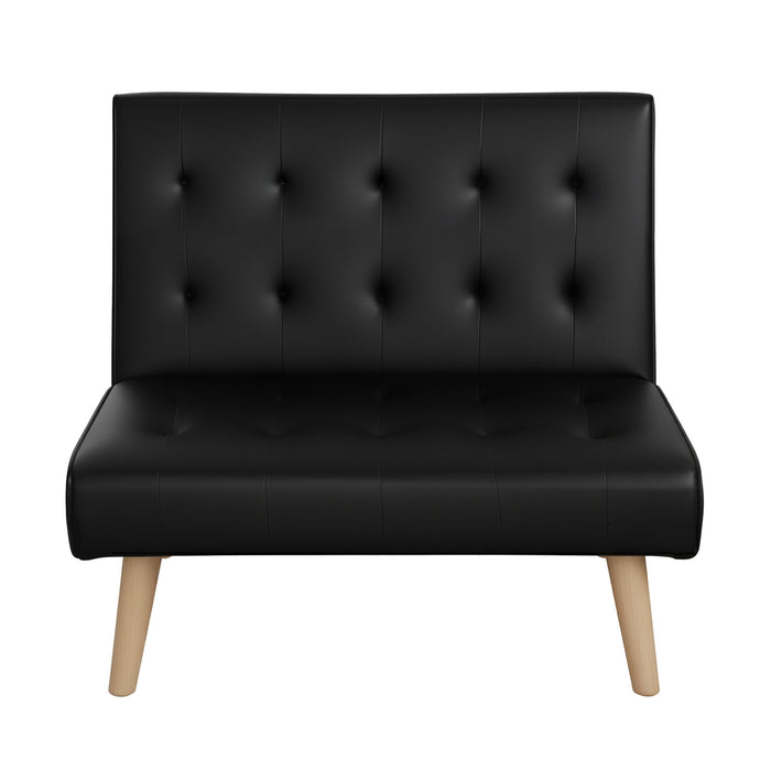 Sofa Bed Couch 1 Seater Lounge Fabric Black