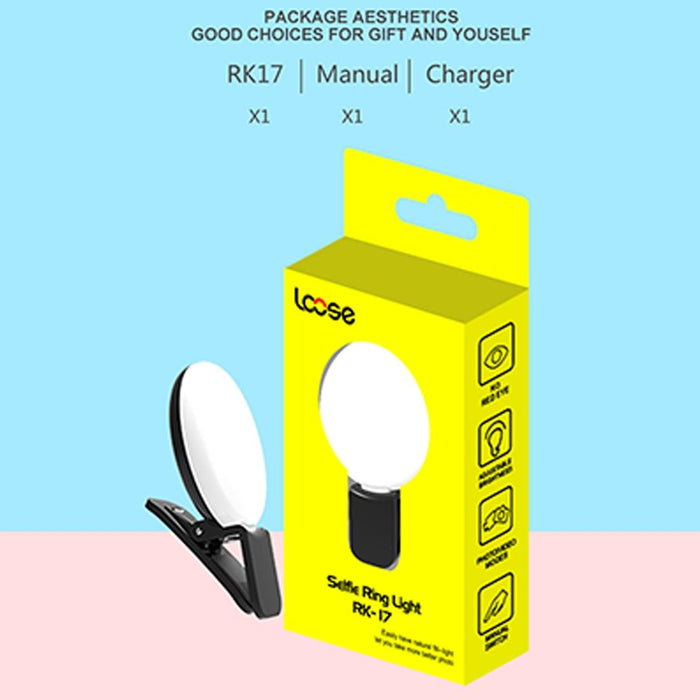 Rk17 Mini And Portable Live Show Beauty Artifact 3 Levels Of Brightness Warm And White Light Fill Light With 9 Led Light For Iphone Galaxy Huawei Xiaomi Lg Htc And Other Smart Phones