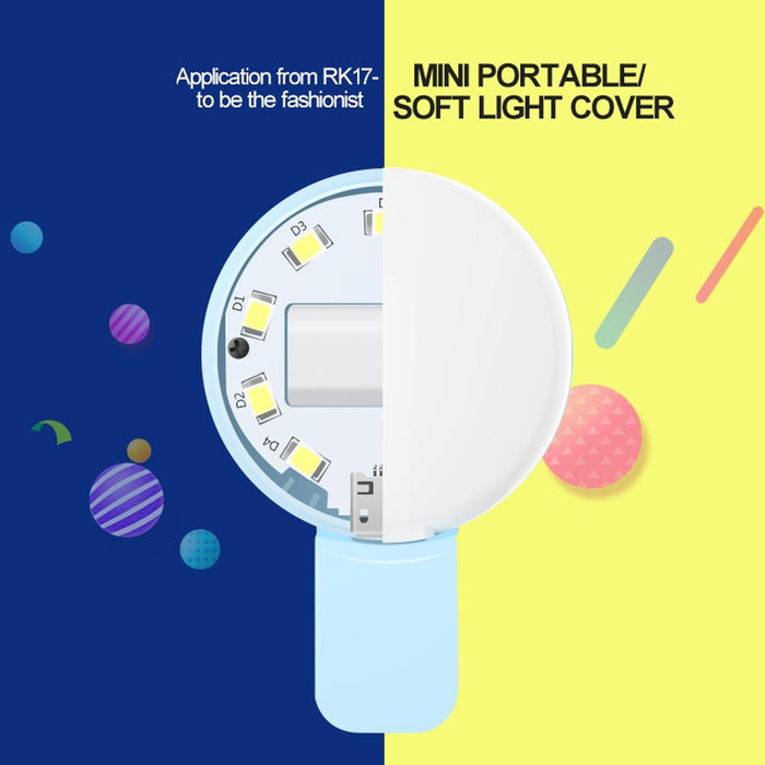 Rk17 Mini And Portable Live Show Beauty Artifact 3 Levels Of Brightness Warm And White Light Fill Light With 9 Led Light For Iphone Galaxy Huawei Xiaomi Lg Htc And Other Smart Phones