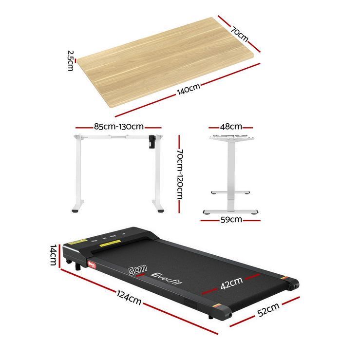 Electric Treadmill With 140cm Automatic Standing Desk Walking Pad 400Mm