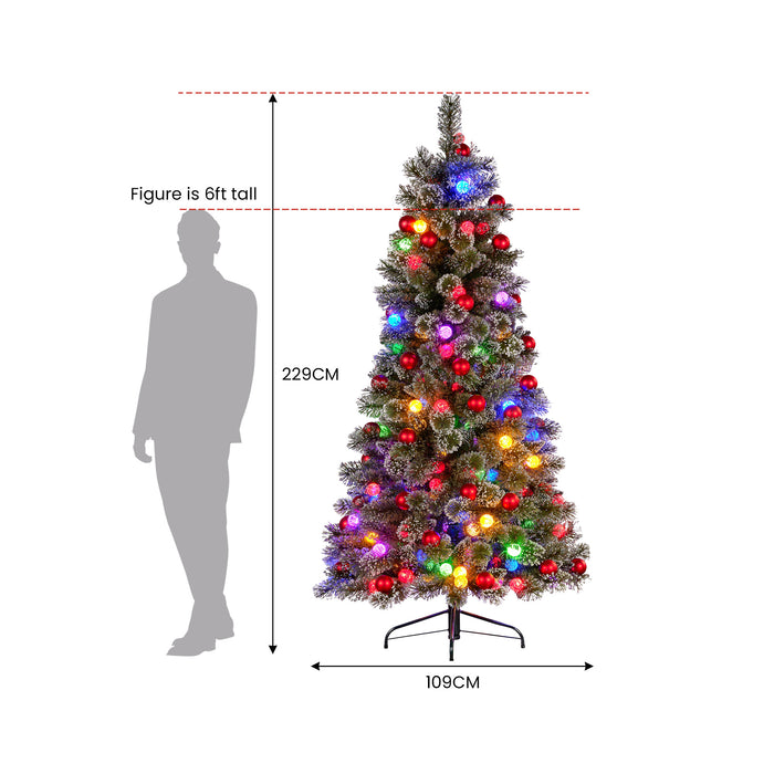 2.3M Slim Multicolour Pre-Lit Christmas Tree With 917 Tips