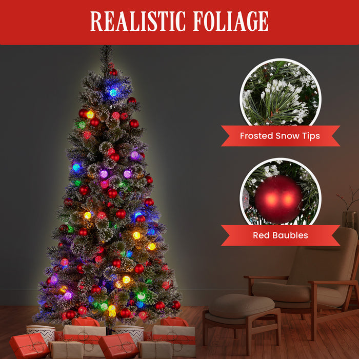 2.3M Slim Multicolour Pre-Lit Christmas Tree With 917 Tips