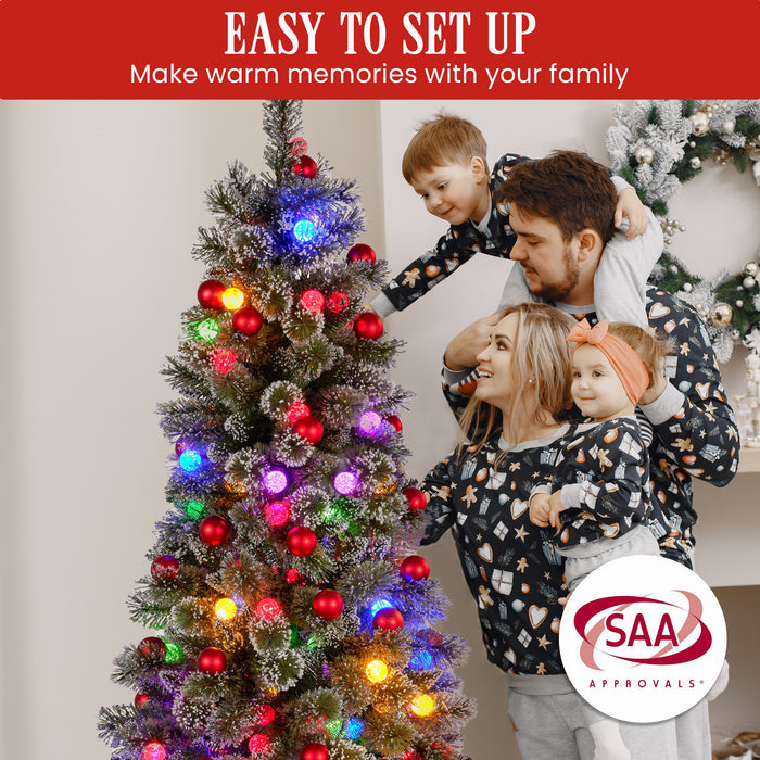 2.3M Slim Multicolour Pre-Lit Christmas Tree With 917 Tips