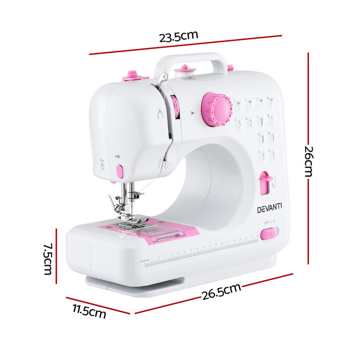12 Stitches Mini Sewing Machine For Beginners Portable Sewing Machine Kit With Led Lights