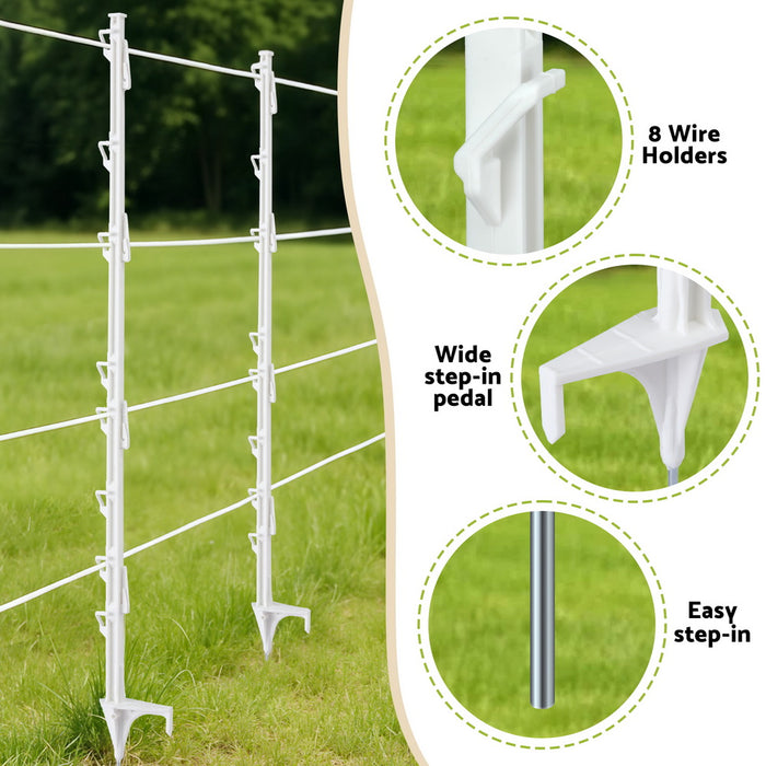 Electric Fence Posts 20pcs Electric Fence Poly White