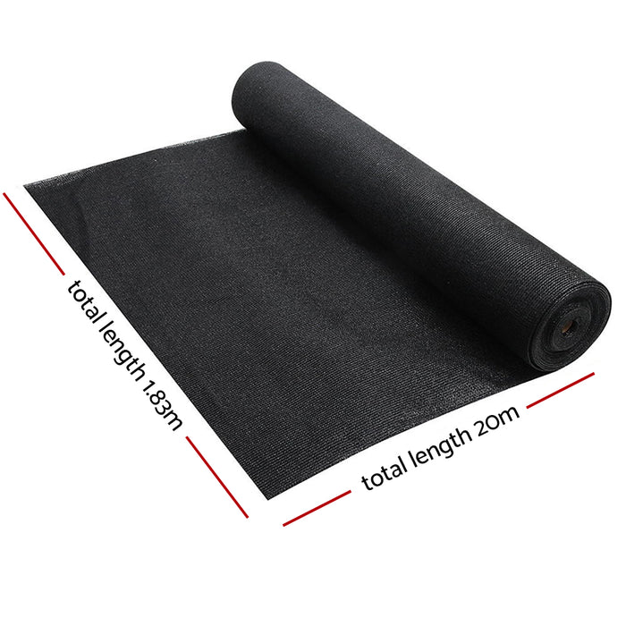 90% Shade Cloth 1.83X20M Shadecloth Sail Heavy Duty Black