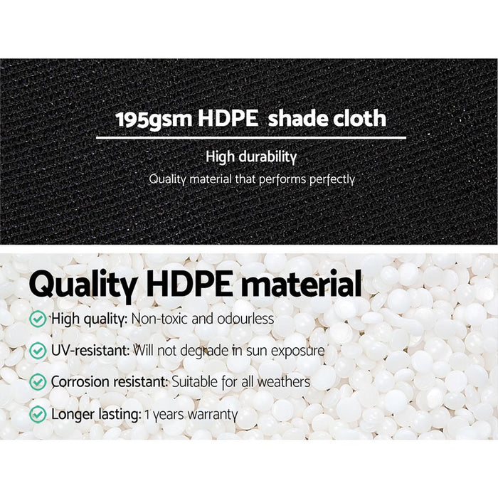 90% Shade Cloth 1.83X20M Shadecloth Sail Heavy Duty Black