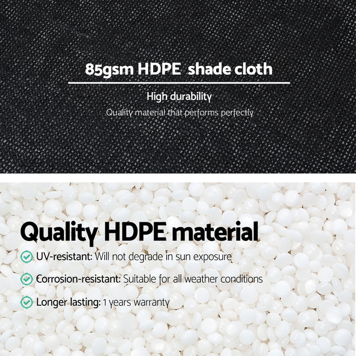 Shade Cloth Sun Shade Fabric Patio Uv Resistant Black 10X2M