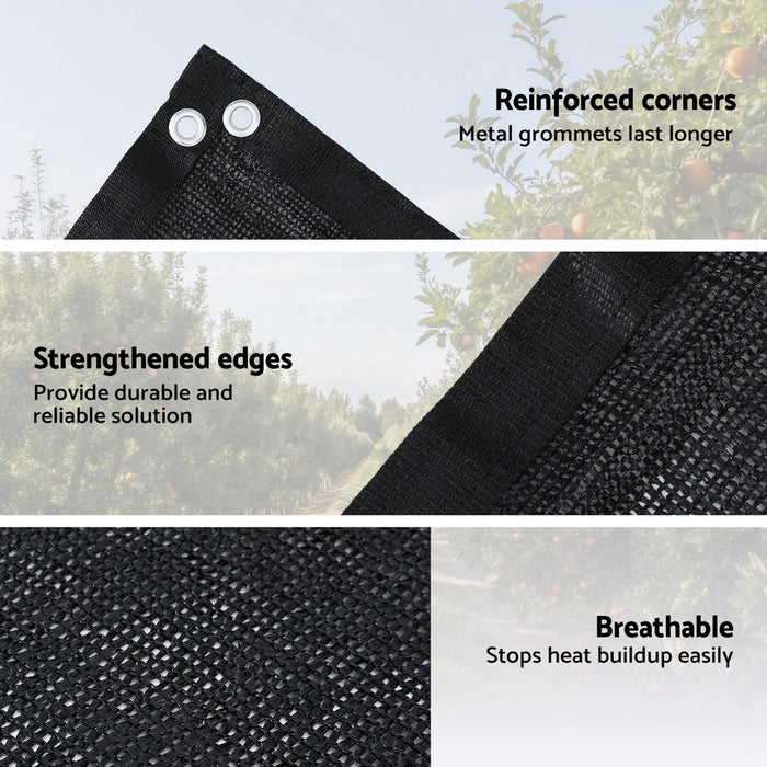 Shade Cloth Sun Shade Fabric Patio Uv Resistant Black 10X2M