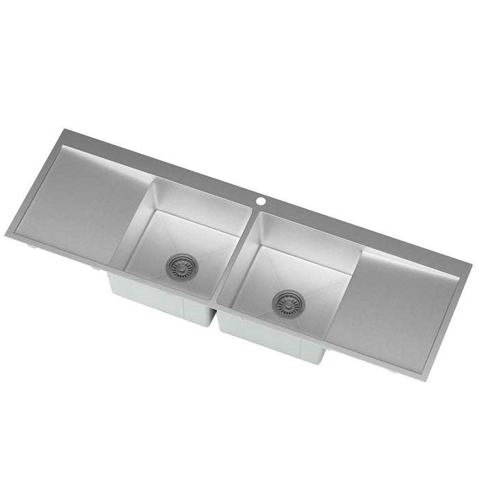 Kitchen Sink Basin Stainless Steel Under/Top/Flush Mount Bowl 155X50Cm