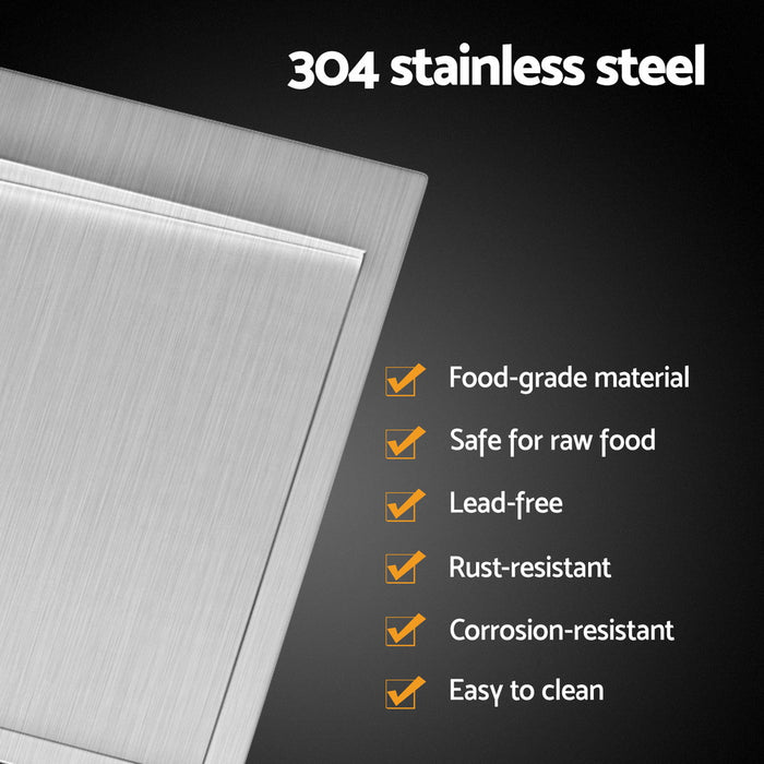 Kitchen Sink Basin Stainless Steel Under/Top/Flush Mount Bowl 155X50Cm