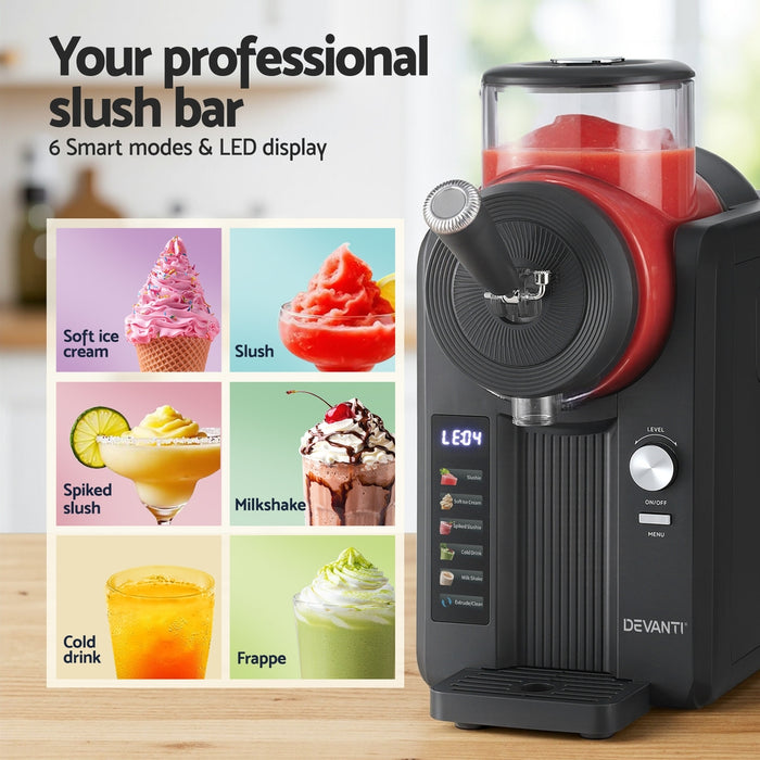 2L Slushie Machine Ice Cream Maker Frozen Smoothies Milkshakes Black