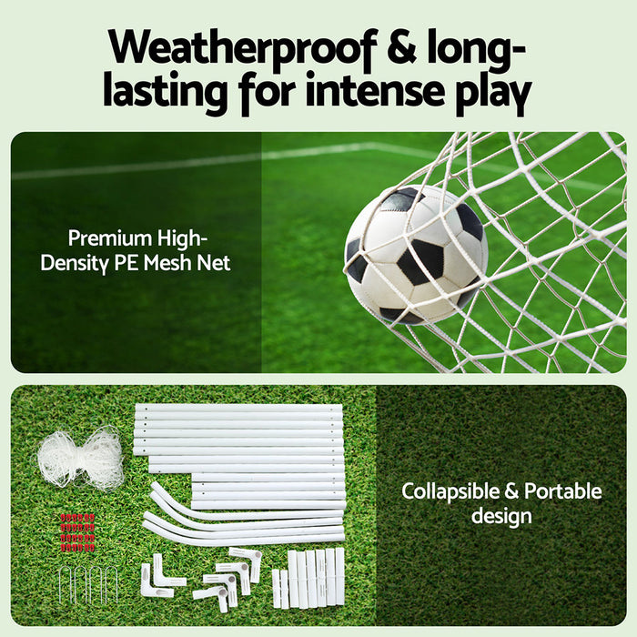 12Ft Soccer Football Goal Net Upvc Frame With Pe Mesh Weatherproof Portable Goals For Backyard Training Competitive Play