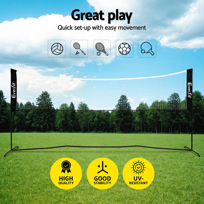 3.6M Badminton Tennis Net Portable Volleyball Kit Adjustable Height