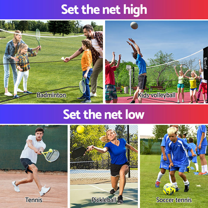 3.6M Badminton Tennis Net Portable Volleyball Kit Adjustable Height